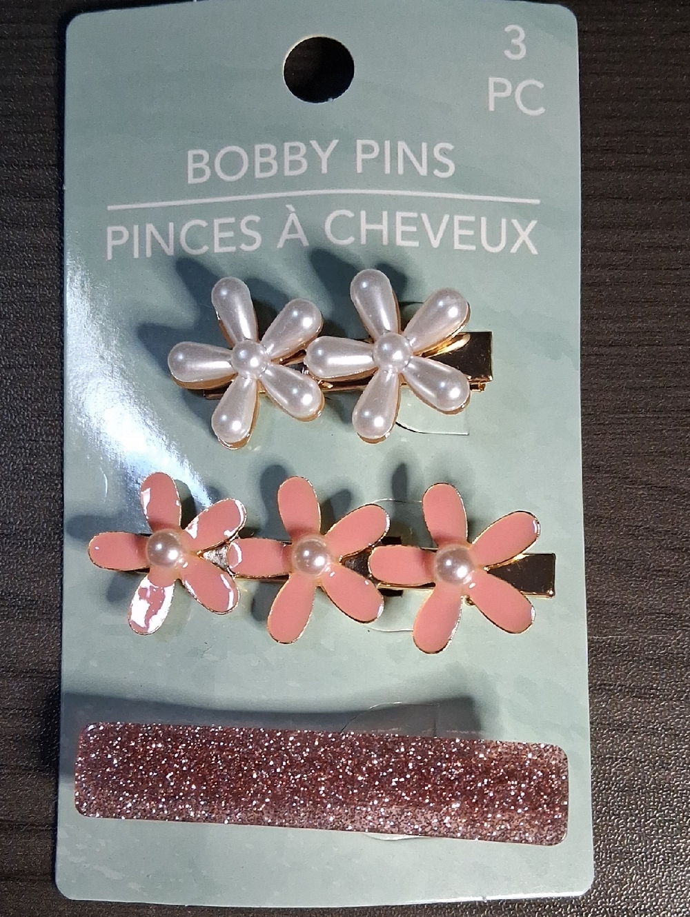 Pink Pearl Flower Bobby Pin Set